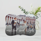 Medeaankondiging huwelijkshuwelijk en feestdag feestdagenkaart (Staand voorkant)