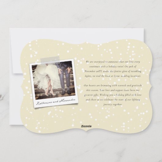 Medeaankondiging huwelijkshuwelijk en feestdag feestdagenkaart (Achterkant)