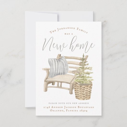 Medeaankondiging van Cozy House Moving Kaart (Voorkant)