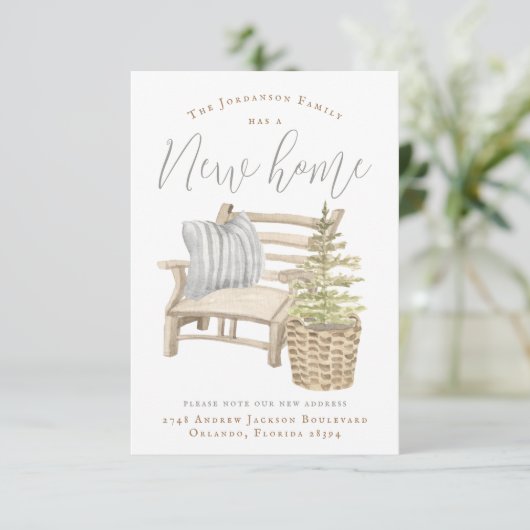 Medeaankondiging van Cozy House Moving Kaart (Staand voorkant)