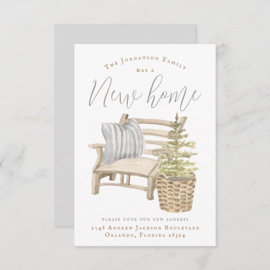 Medeaankondiging van Cozy House Moving Kaart (Voorkant / Achterkant)