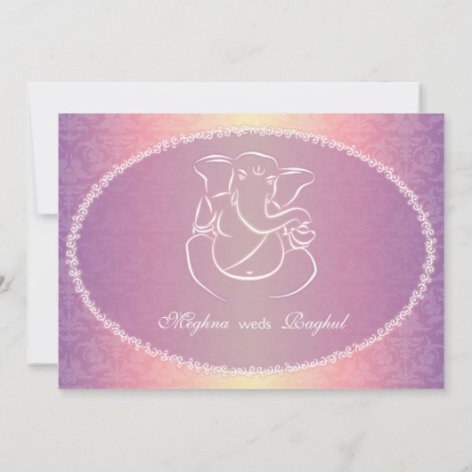 Mededeling over het huwelijk tussen Classy Ganesha Kaart (Achterkant)