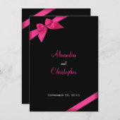 Mededeling over het roze ribbon-huwelijk kaart (Voorkant / Achterkant)