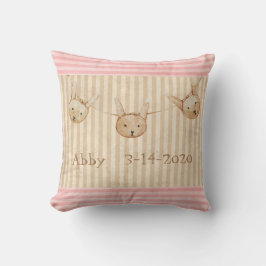 Mededeling van Cute Pink Bunny Baby Girl Kussen