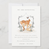 Mededeling van de Baby Cute Mum Deer Fawn Floral C Bedankkaart (Voorkant)