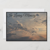 Mededeling van de Memorial Service Sky of Clouds Kaart (Voorkant)