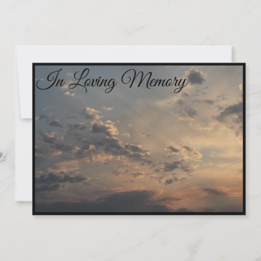 Mededeling van de Memorial Service Sky of Clouds Kaart (Voorkant)