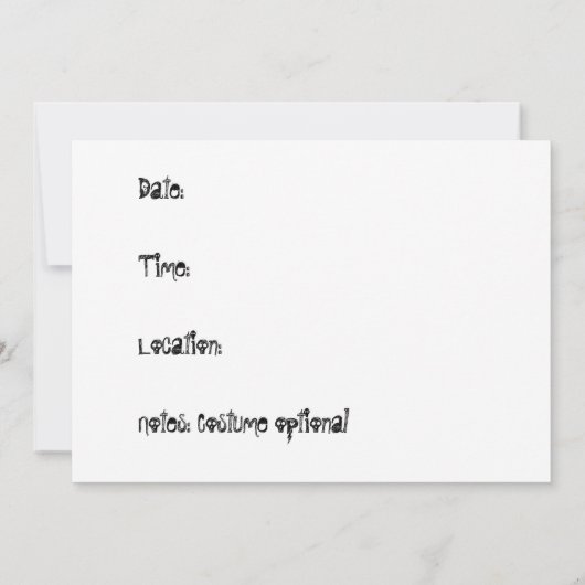 Mededeling van de partij Halloween Kaart (Achterkant)