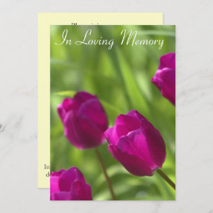 Mededeling van de roze Tulips Memorial Service Kaart