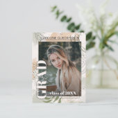 Mededeling van het Afstuderen Botanische Floral Bo Briefkaart (Staand voorkant)