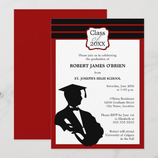 Mededeling van het Afstuderen Silhouette Kaart (Voorkant / Achterkant)