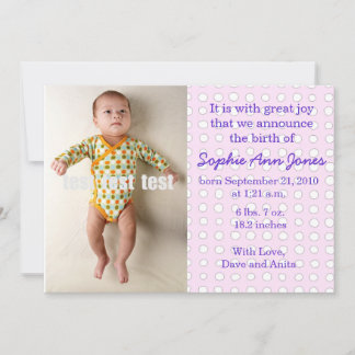 Mededeling van Polka Dot Baby Girl Aankondiging