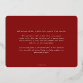 Mededeling van Red Caduceus Medical Afstuderen Folie Uitnodiging (Achterkant)