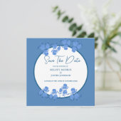 Mededeling van Romantic Dusty Blue Floral Aankondiging (Staand voorkant)