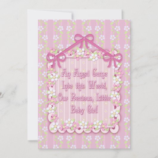 Mededeling van Roze Frilly Baby Girl (Voorkant)