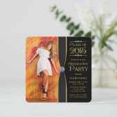 Mededelingen over Elegant Black en Gold Graduy Kaart (Staand voorkant)