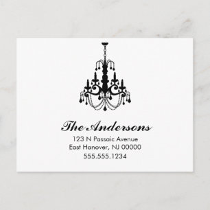 Mededelingen over zwarte en witte luchters aankondigingskaart