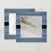 Mededelingen/uitnodigingen van Bar of Bat Mitzvah Kaart (Voorkant / Achterkant)