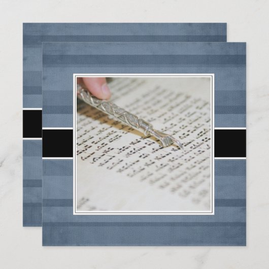 Mededelingen/uitnodigingen van Bar of Bat Mitzvah Kaart (Voorkant / Achterkant)