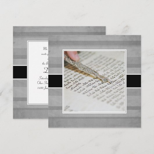 Mededelingen/uitnodigingen van Bar of Bat Mitzvah Kaart (Voorkant / Achterkant)
