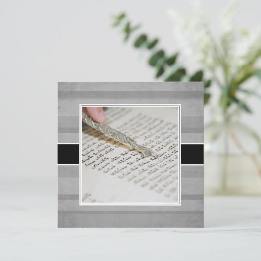 Mededelingen/uitnodigingen van Bar of Bat Mitzvah Kaart (Staand voorkant)