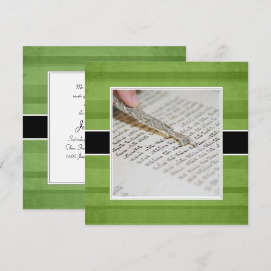 Mededelingen/uitnodigingen van Bar of Bat Mitzvah Kaart (Voorkant / Achterkant)