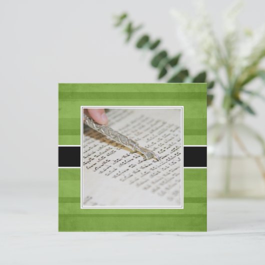 Mededelingen/uitnodigingen van Bar of Bat Mitzvah Kaart (Staand voorkant)