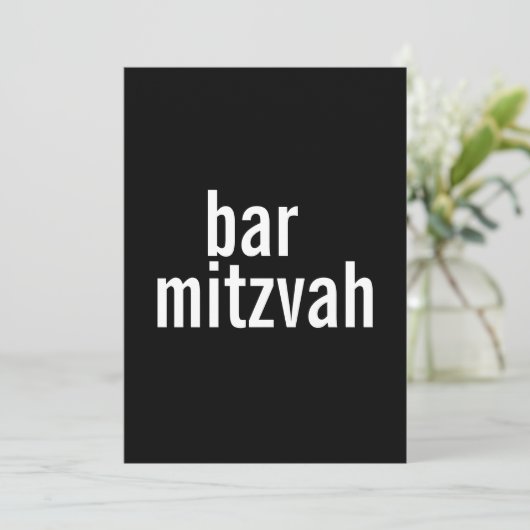 Mededelingen van Bar of bat Mitzvah {zwart} Kaart (Staand voorkant)