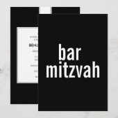 Mededelingen van Bar of bat Mitzvah {zwart} Kaart (Voorkant / Achterkant)