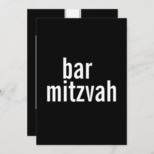 Mededelingen van Bar of bat Mitzvah {zwart} Kaart (Voorkant / Achterkant)