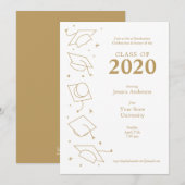 Mededelingen van de White Modern Graduation Party Aankondiging (Voorkant / Achterkant)