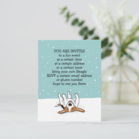 Mededelingen van de wintervakantiebeagle-partij kaart (Staand voorkant)