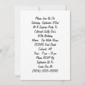 Mededelingen van Fun Retro Surprise Party Kaart (Achterkant)