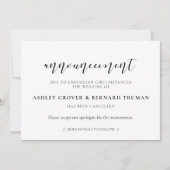 Mededelingskaart voor het annuleren van bruiloften kaart (Voorkant)