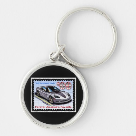 Mededingingseditie Corvette van 2009 Sleutelhanger (Voorkant)