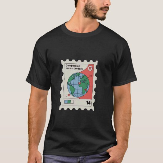 Mededogen Heeft Geen Grenzen Hart T-shirt (Voorkant)