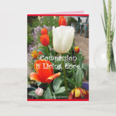 Mededogen is Levende Liefde Rode Tulpen bloemkaart Kaart (Voorkant)
