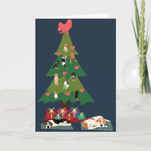 medegebonden kerstboom feestdagen kaart