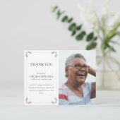 Medeleven Aangepaste Foto Funeral Bedankt Wit Briefkaart (Staand voorkant)