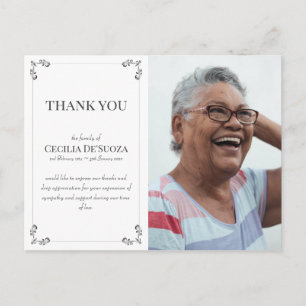 Medeleven Aangepaste Foto Funeral Bedankt Wit Briefkaart
