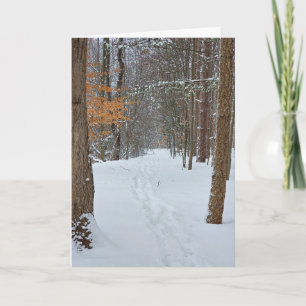Medeleven Besneeuwde voetsporen in een winterbos Kaart