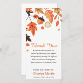 Medeleven Dankjewel Herdenking Herfstbladeren Bedankkaart (Voorkant / Achterkant)