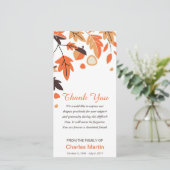 Medeleven Dankjewel Herdenking Herfstbladeren Bedankkaart (Staand voorkant)