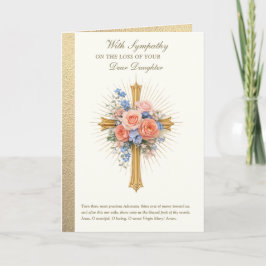 Medeleven met Dochter Gouden Kruis Bloemen Kaart