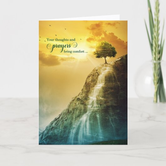 Medeleven of rouw waterval bedankkaart (Voorkant)