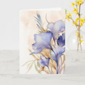 Medelevende Dank U Waterverf Iris Bloemen Kaart (Gele Bloem)
