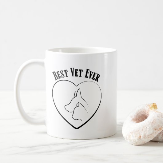 Medelevende Dierenarts Dierenverzorging Design Koffiemok (Met donut)