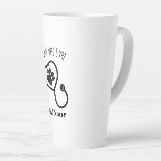 Medelevende Dierenarts Dierenverzorging Design Latte Mok (Rechterhoek)