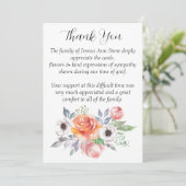 Medelevende rozen bloemendoden dank je  kaart (Staand voorkant)