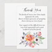 Medelevende rozen bloemendoden dank je  kaart (Voorkant / Achterkant)